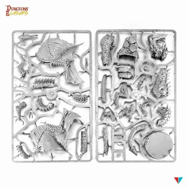 Dungeons & Lasers - Drachen Miniaturen (Unbemalt)