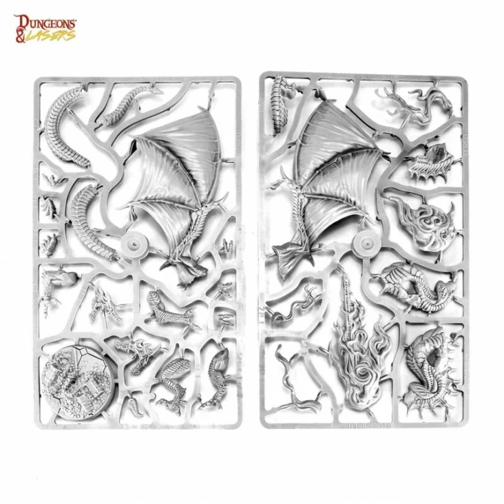 Dungeons & Lasers - Drachen Miniaturen (Unbemalt)