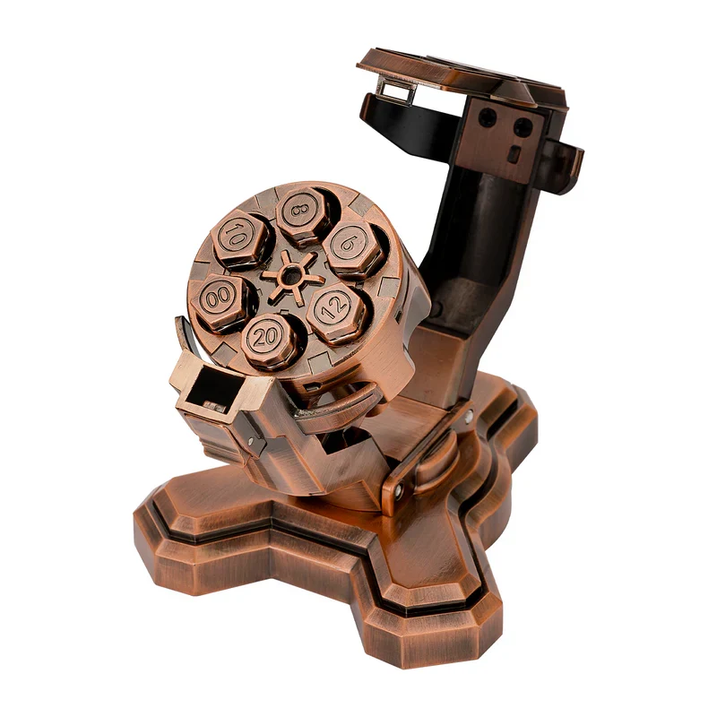 Bullet Nest - Metal Bullet Dice Set mit Revolver-Zylinder