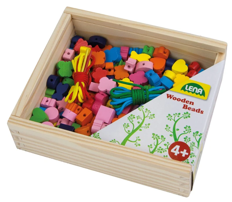 Holzperlen Holzkiste – Simm Spielwaren