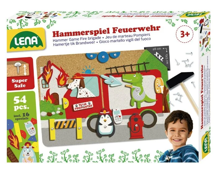 Hammerspiel Feuerwehr mit Korkplatte ab 3 Jahren
