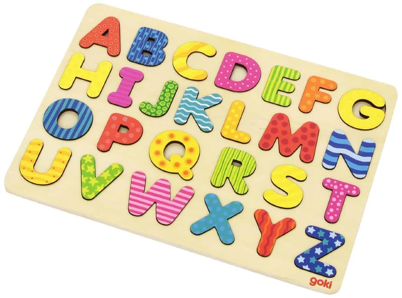 Alphabet Holzpuzzle für Kinder – ABC Steckpuzzle aus Holz