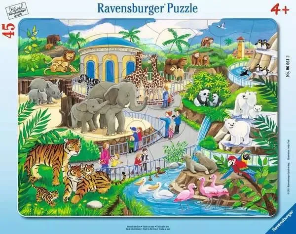 Kinderpuzzle ab 4 Jahren - Besucher im Zoo - 45 Teile