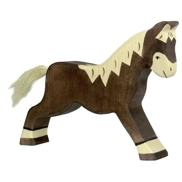 Spielfigur - Pferd dunkelbraun laufend