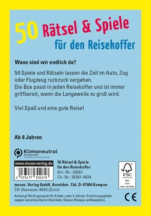 50 Rätsel & Spiele für den Reisekoffer
