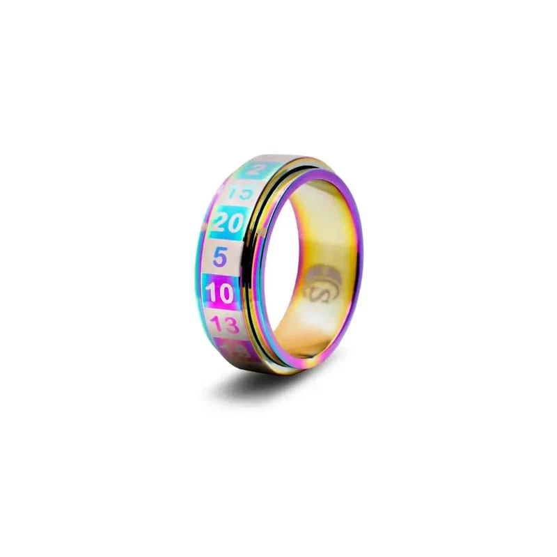 Würfelring W20 Regenbogen 08