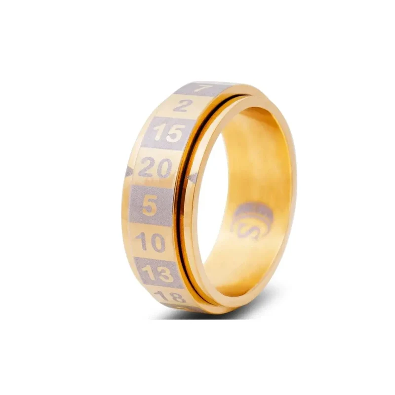 Würfelring W20 gold 08