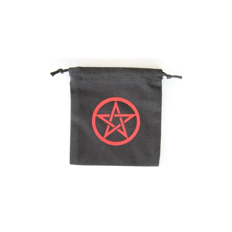 Würfel Beutel Pentagramm schwarz/rot