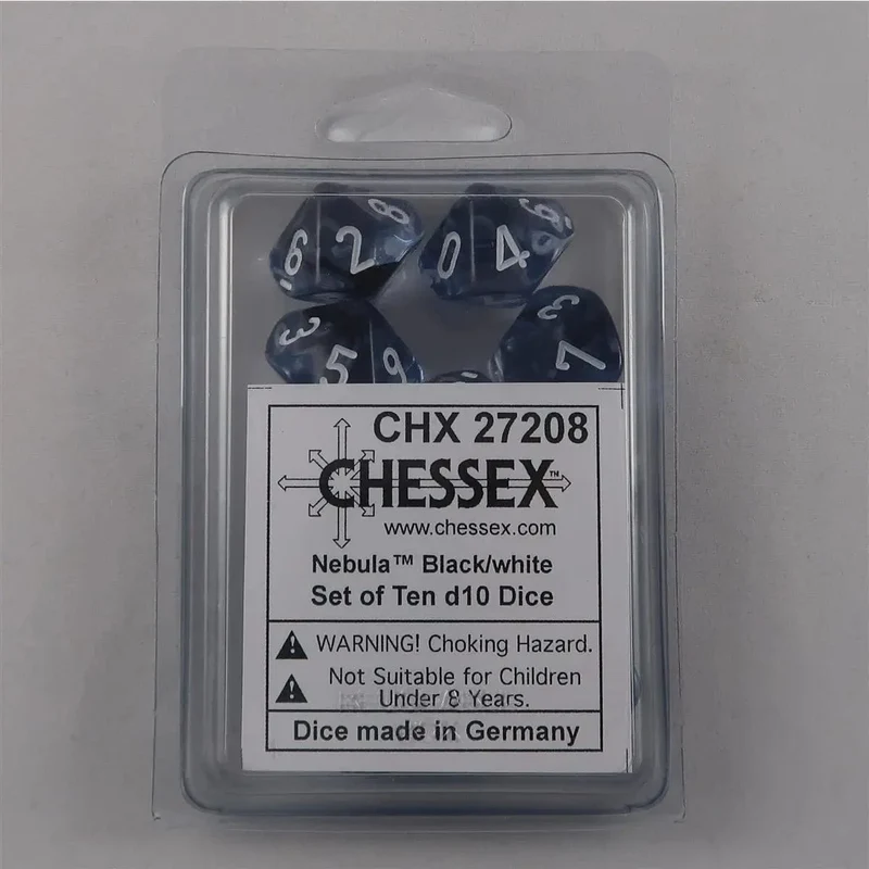 Chessex Nebula black 10 x W10 Set