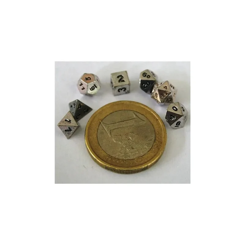 Chessex Micro MetallWürfel Set Silber
