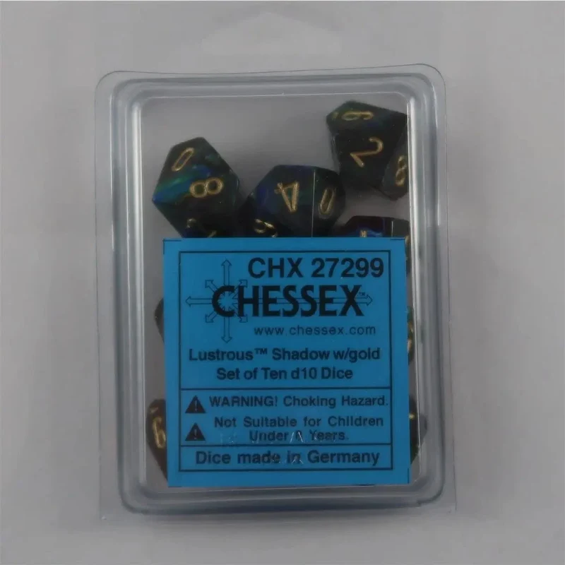 Chessex Lustrous Shadow/Gold 10 x W10 Set