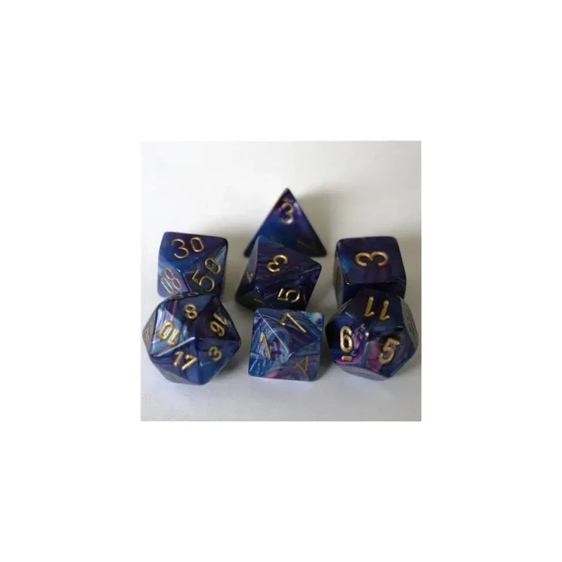 Chessex Lustrous Purple/Gold 7er Set