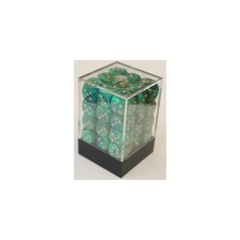 Chessex Lustrous Green/Silver W6 12mm Set