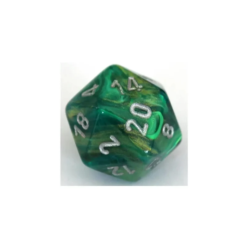 Chessex Lustrous Green/Silver W20
