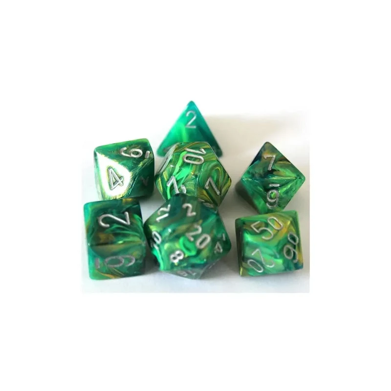 Chessex Lustrous Green/Silver Set