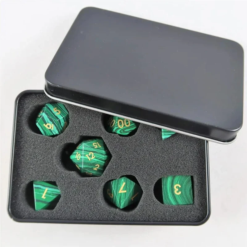 Malachit Set mit Metallbox