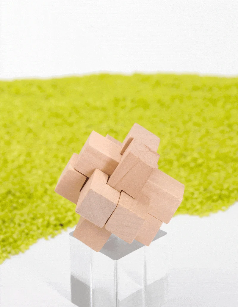 Geschicklichkeitsspiel - Holzpuzzle Kreuz Natur