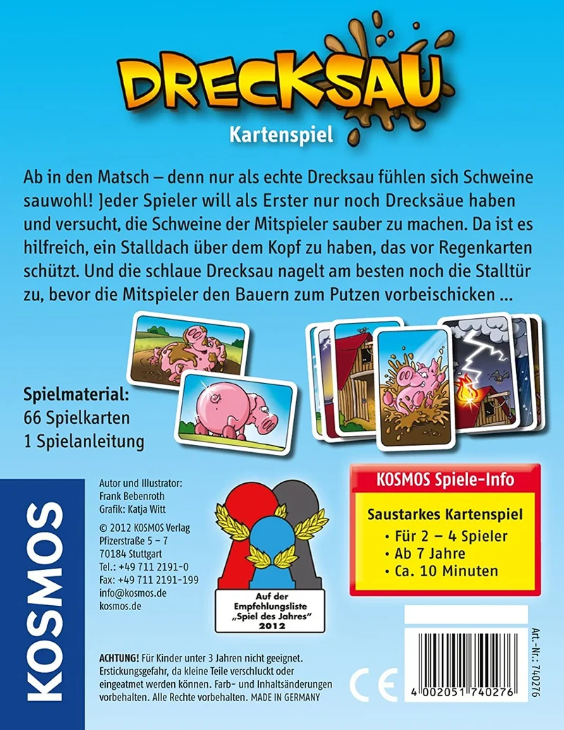 Drecksau - Lustiges kurzweiliges Kartenspiel für die ganze Familie