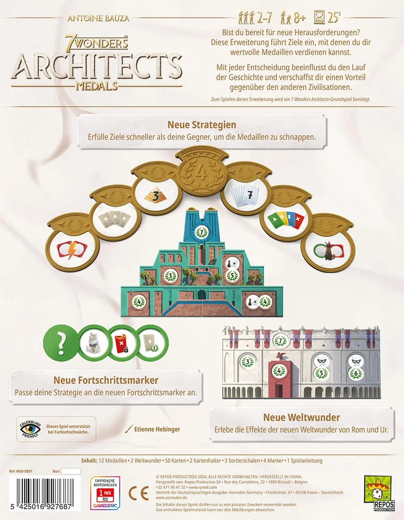 7 Wonders Architects: Medals - Die erste Erweiterung für das großartige Familienspiel