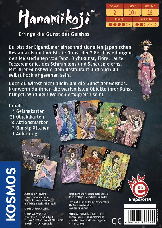Hanamikoji - Intensives Kartenspiel für 2 Personen