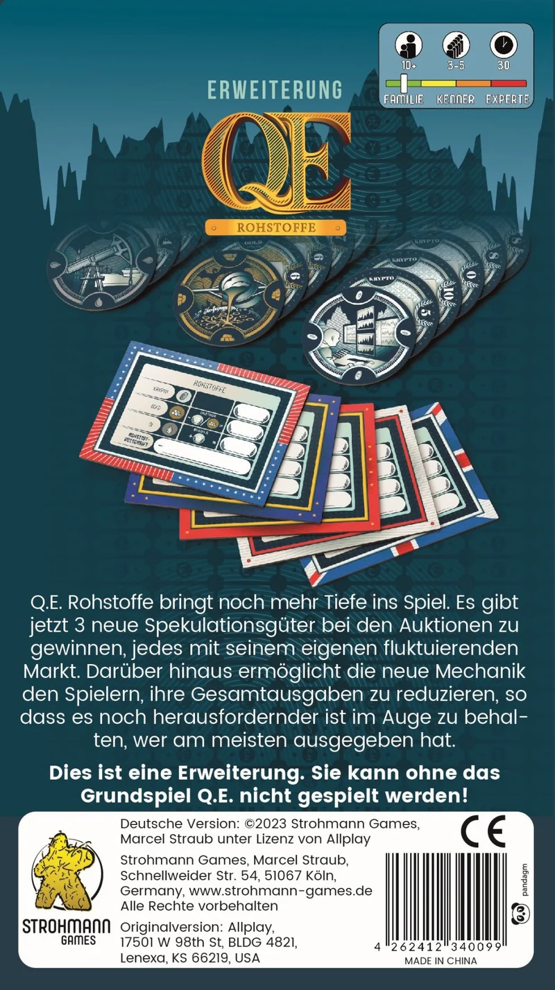 Q.E. Rohstoffe - Die Erweiterung für DAS Bietspiel 2023