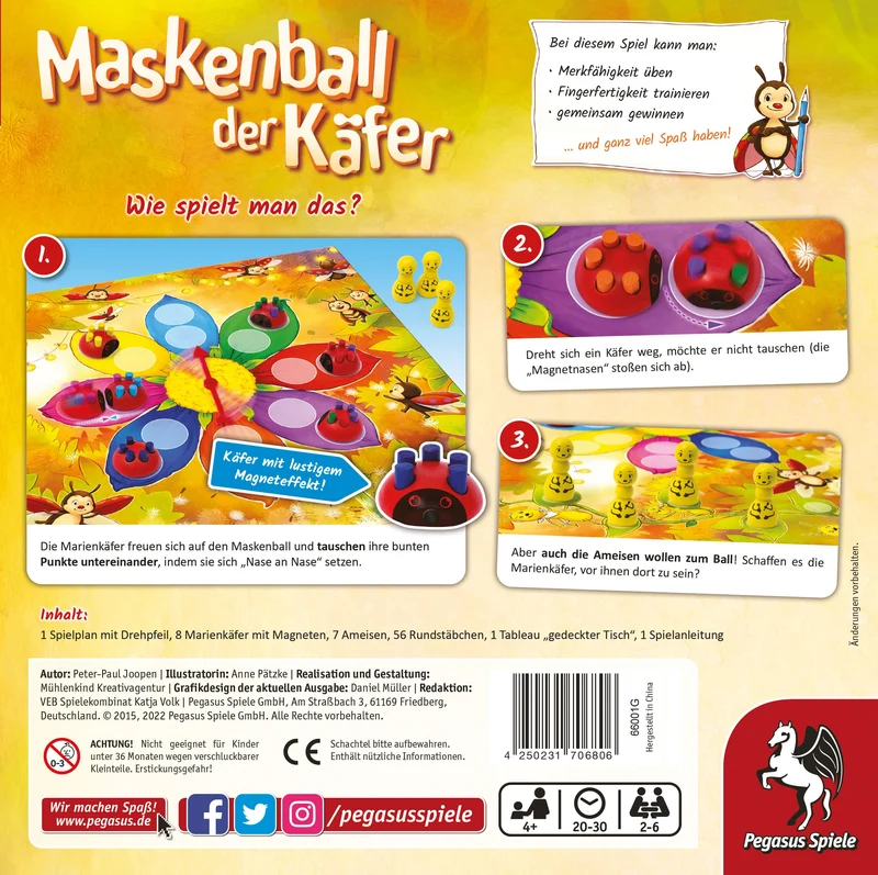 Maskenball der Käfer - Magnetisches Memoryspiel für Kinder ab 4 Jahre