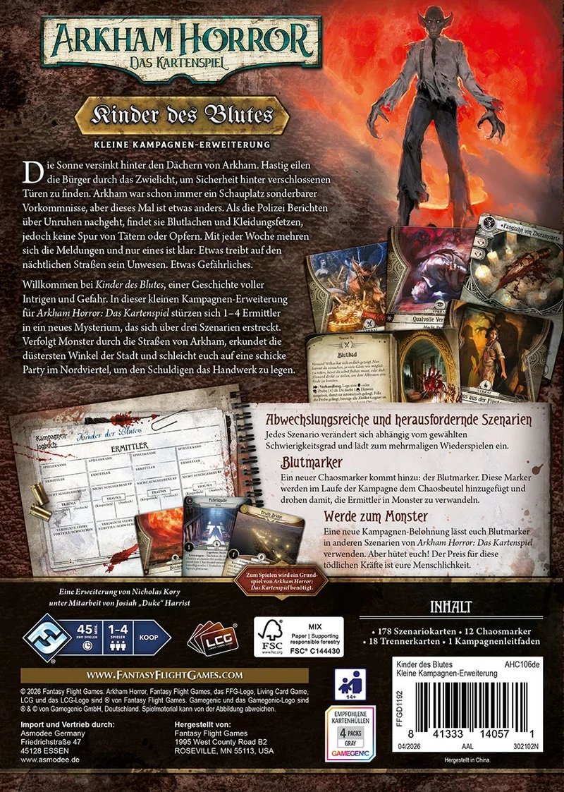 Kinder des Blutes (Kleine Kampagnen-Erweiterung) - Arkham Horror: Das Kartenspiel, deutsch (Erw.)