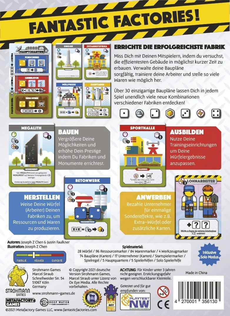 Fantastic Factories - Einsteigerfreundliches Würfel-Einsatz-Spiel