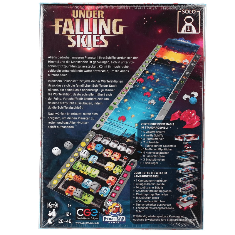Under Falling Skies - Strategisches Solospiel im Stil von Space Invaders