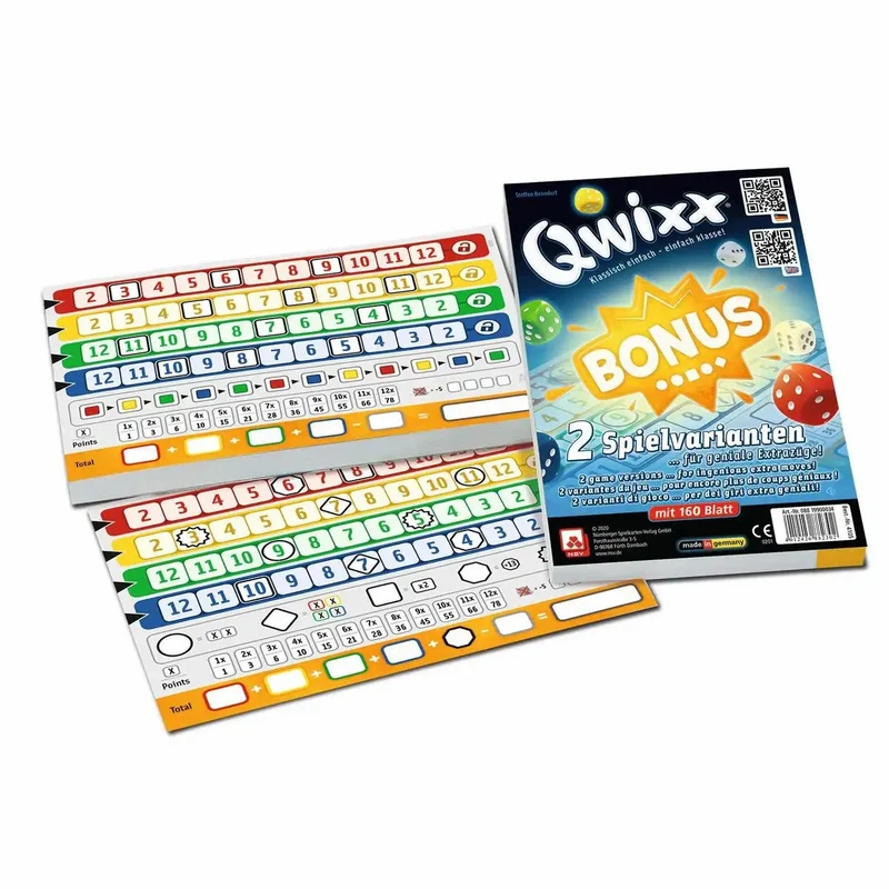 Zusatzblöcke Qwixx Bonus International 2x 80 Blatt