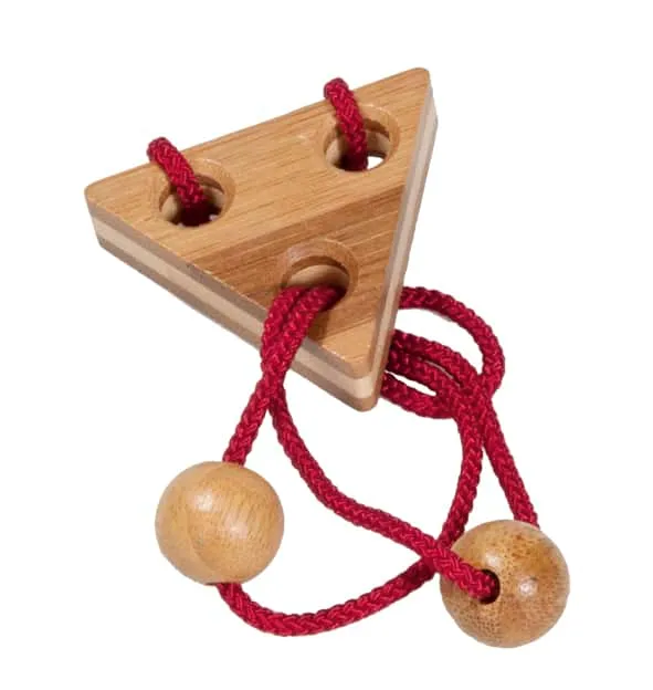 Geschicklichkeitsspiel - IQ-Test: Bambus Schnurr-Puzzle Rot