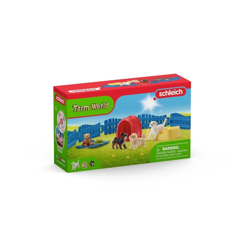 Welpenstube – Schleich Farm World mit 3 Welpen und Zubehör
