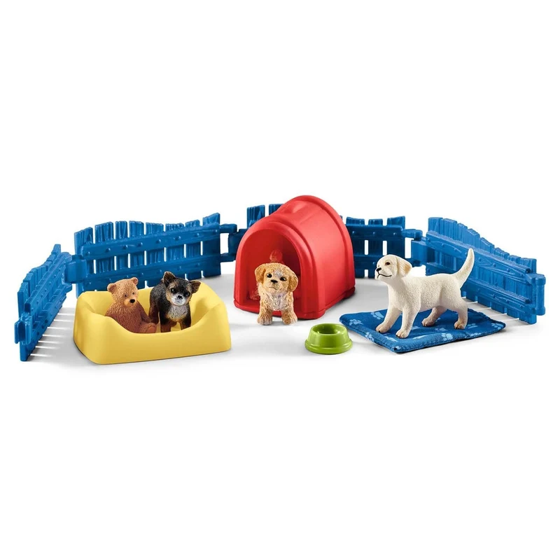 Welpenstube – Schleich Farm World mit 3 Welpen und Zubehör