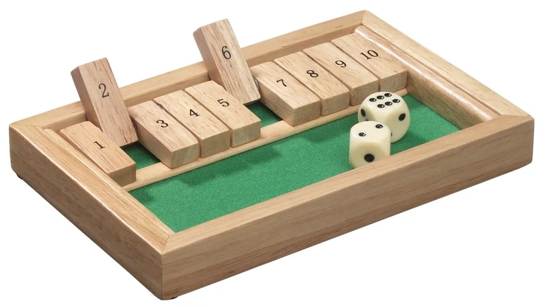 Shut the Box Mini mit 10 Klappen – Philos
