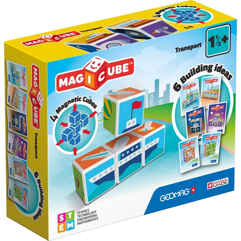 Magnetbausteine - Geomag Magicube Printed Transport