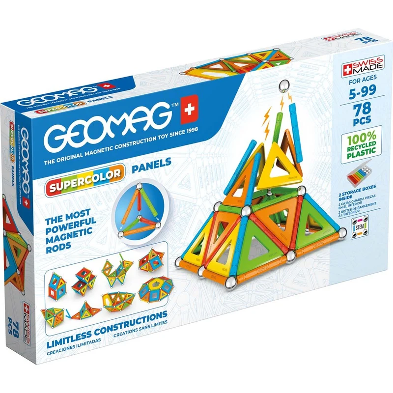 Magnetbausteine - Geomag Supercolor Panels Recycled 78 pcs