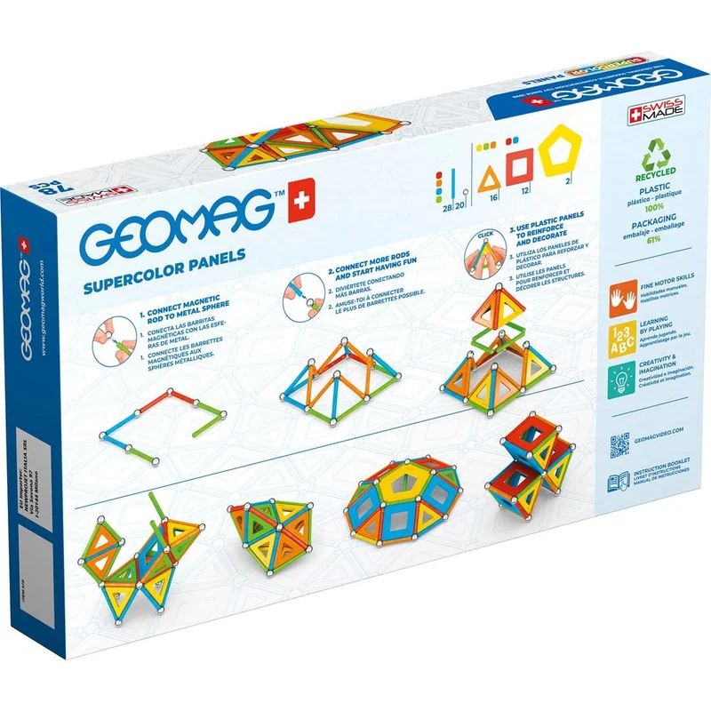 Magnetbausteine - Geomag Supercolor Panels Recycled 78 pcs