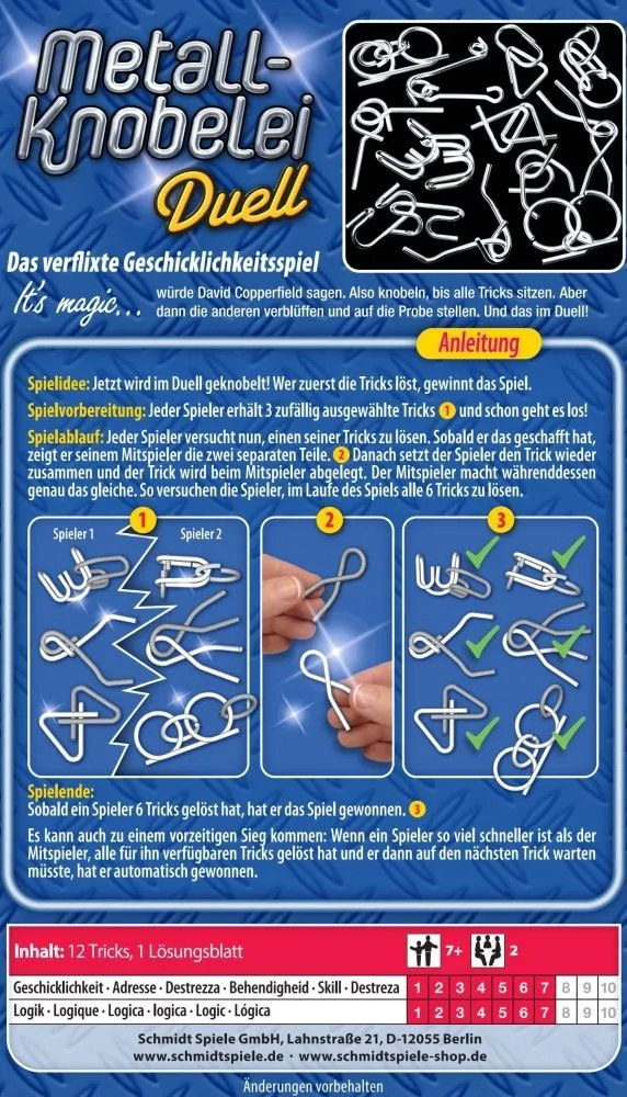 Metall-Knobelei Duell, Reisespiel in der Metalldose