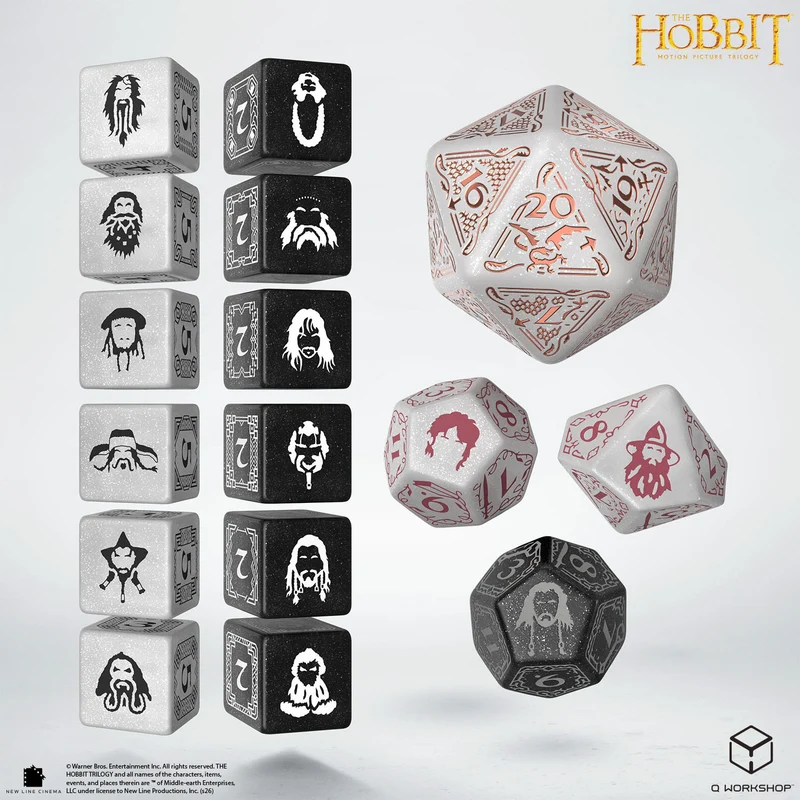 The Hobbit - TCG Dice Set (16 Würfel, 2x6W6, 1x Jumbo Spindown, 2x D12, 1x D10)
