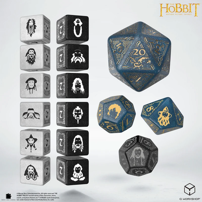 The Hobbit - TCG Dice Set (16 Würfel, 2x6W6, 1x Jumbo Spindown, 2x D12, 1x D10)