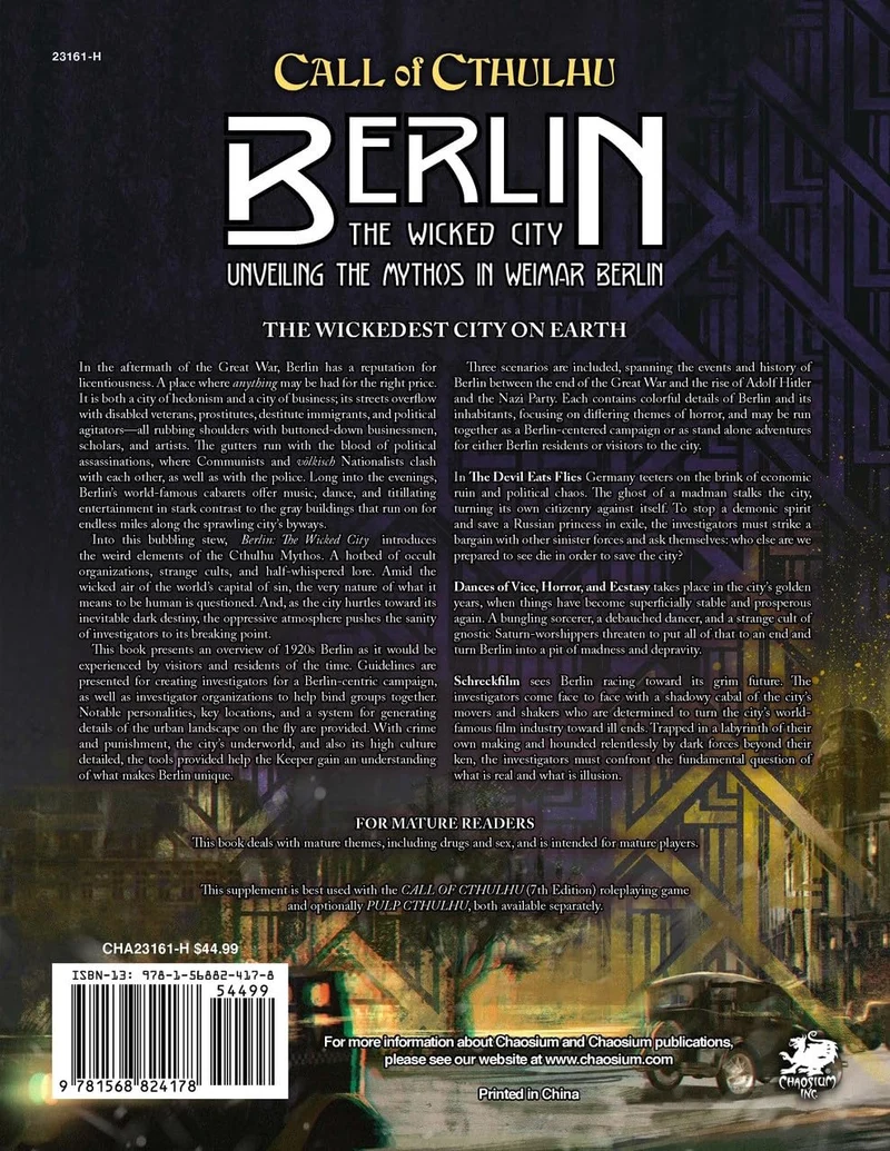 Call of Cthulhu - Berlin: The Wicked City - EN