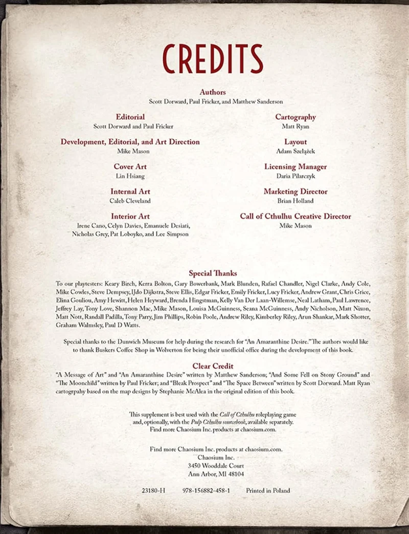 Call of Cthulhu - Nameless Horrors - EN