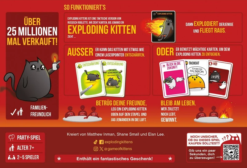 Exploding Kittens - Kartenspiel ab 7 Jahren