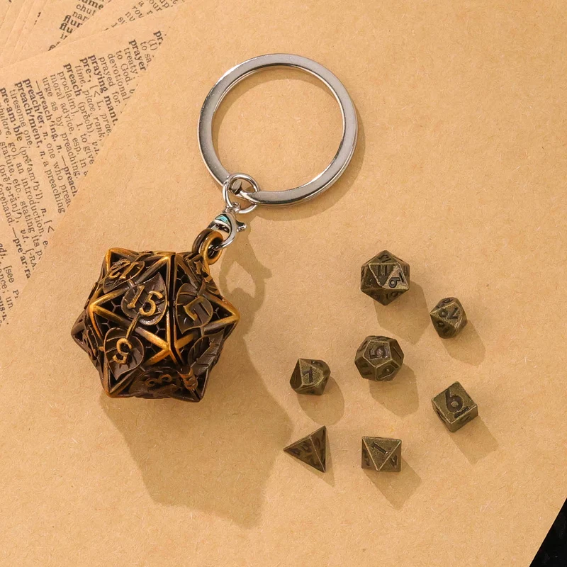 Elderwood's Vault - W20 Schlüsselanhänger mit Mini-Würfelset