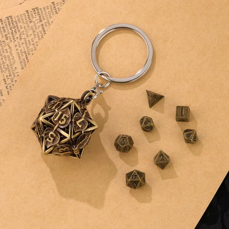 Elderwood's Vault - W20 Schlüsselanhänger mit Mini-Würfelset