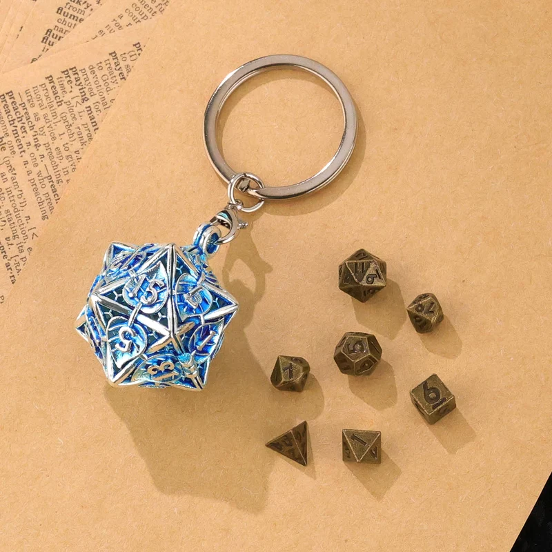 Elderwood's Vault - W20 Schlüsselanhänger mit Mini-Würfelset