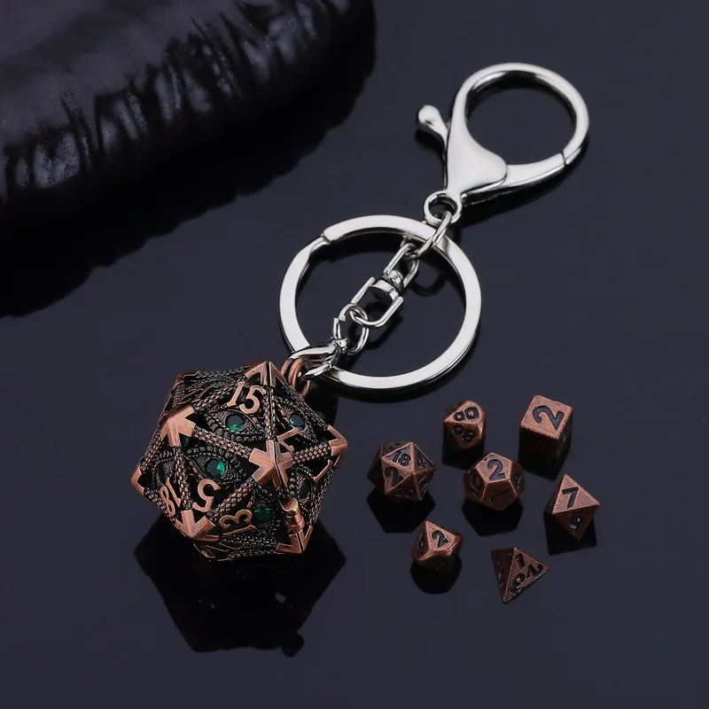 The Oracle's Vault - W20 Schlüsselanhänger mit Mini-Würfelset