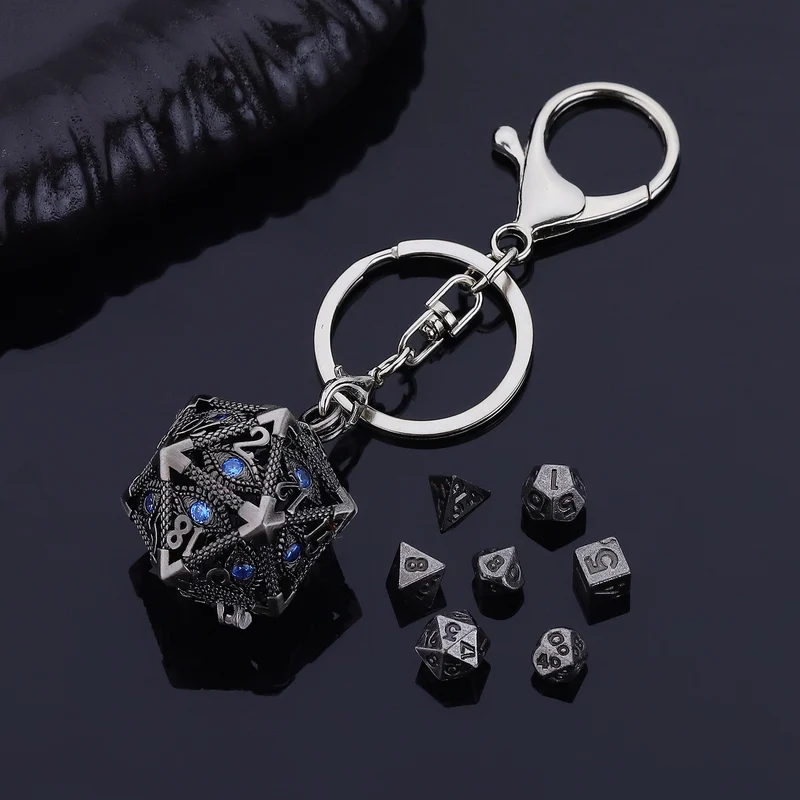 The Oracle's Vault - W20 Schlüsselanhänger mit Mini-Würfelset