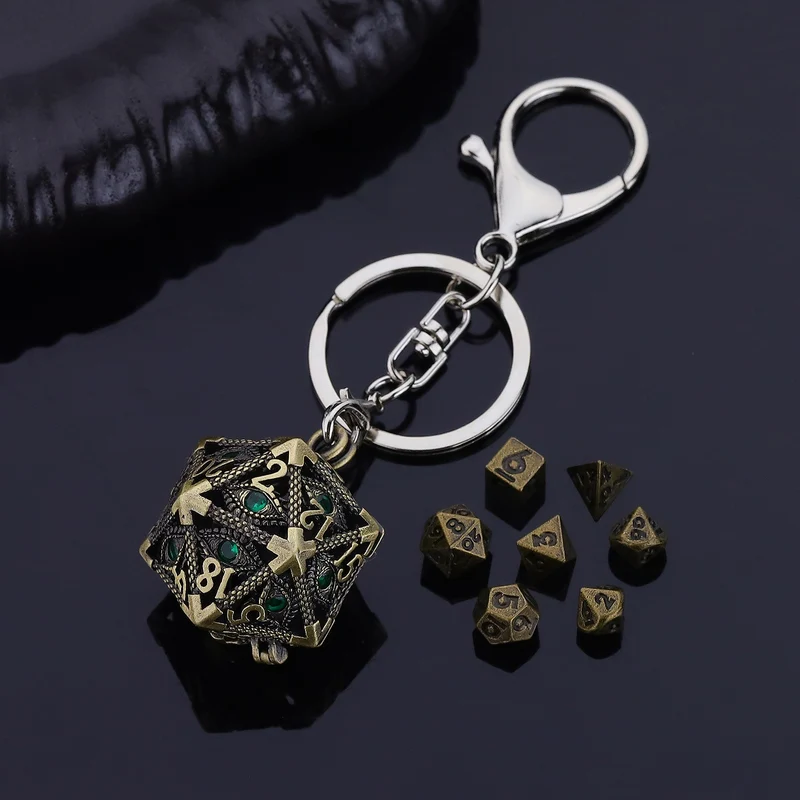 The Oracle's Vault - W20 Schlüsselanhänger mit Mini-Würfelset