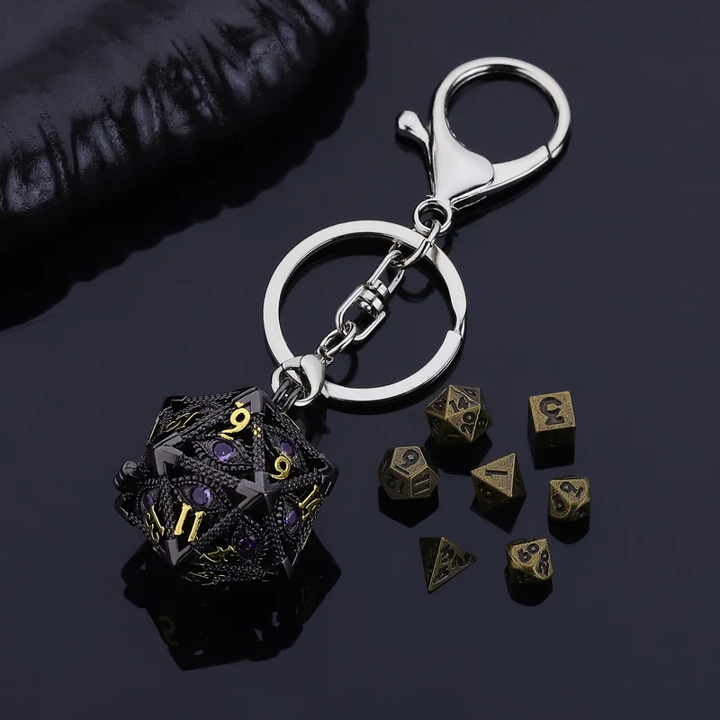 The Oracle's Vault - W20 Schlüsselanhänger mit Mini-Würfelset